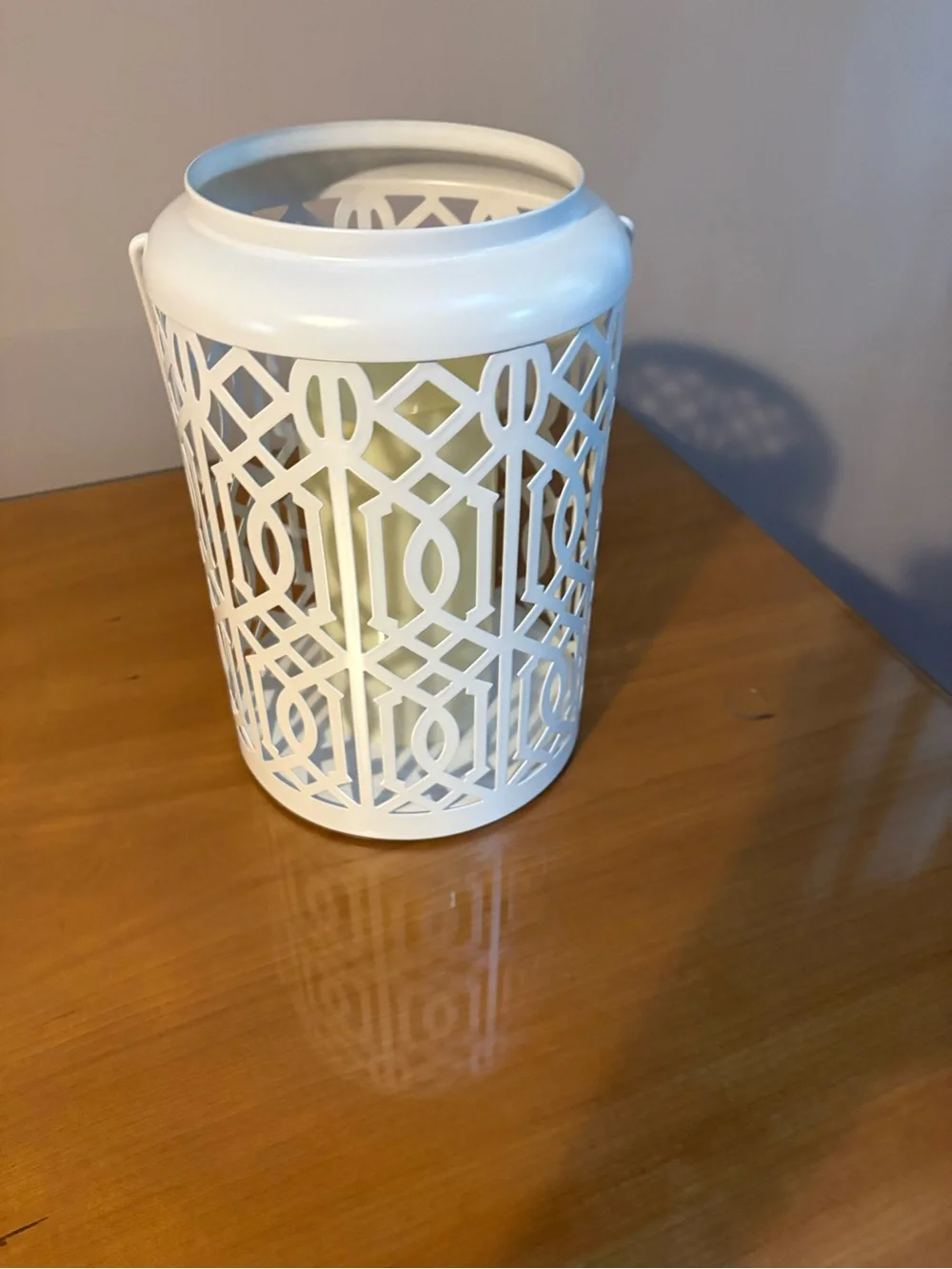 White Decorative Lantern Candle Holder